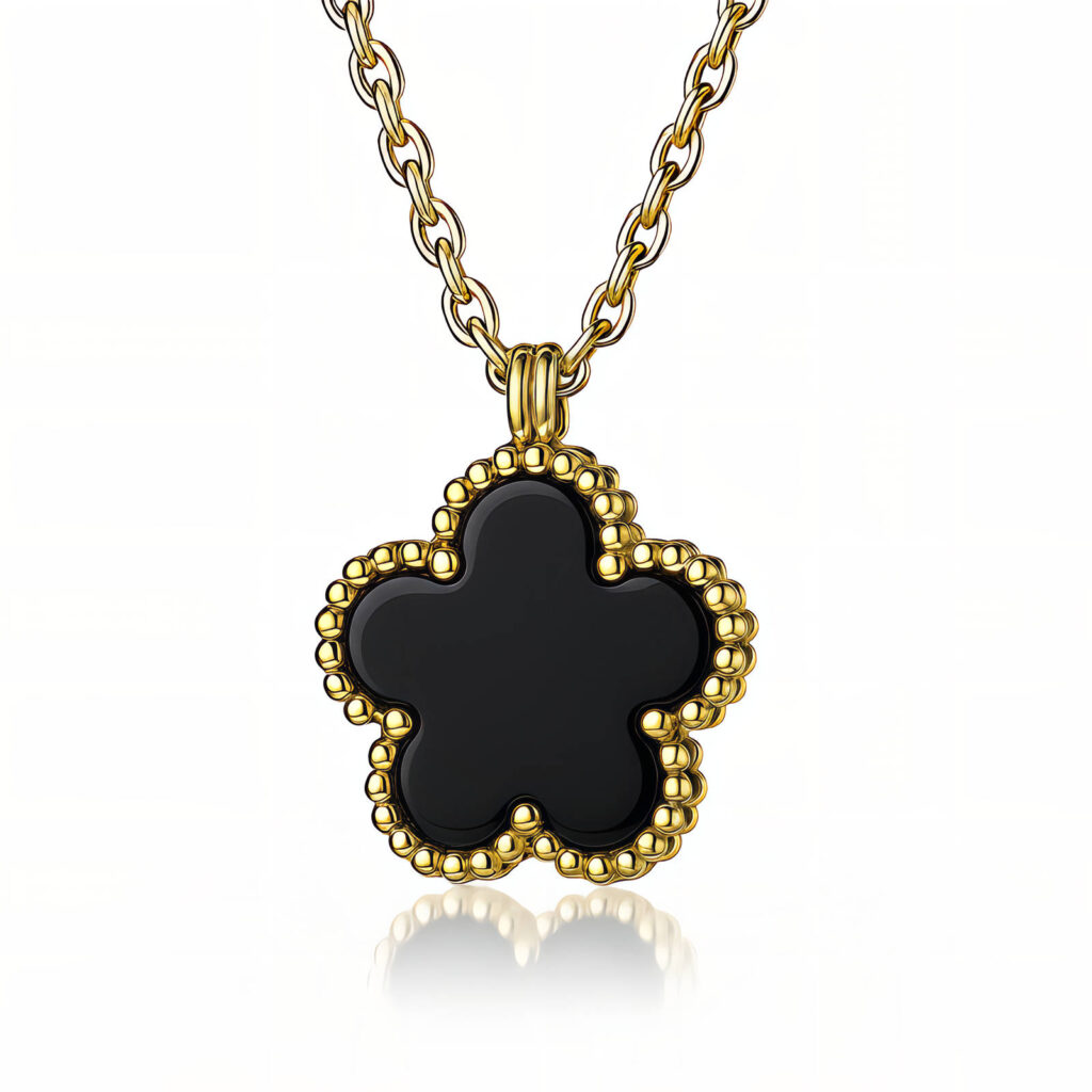 Black Flower Necklace