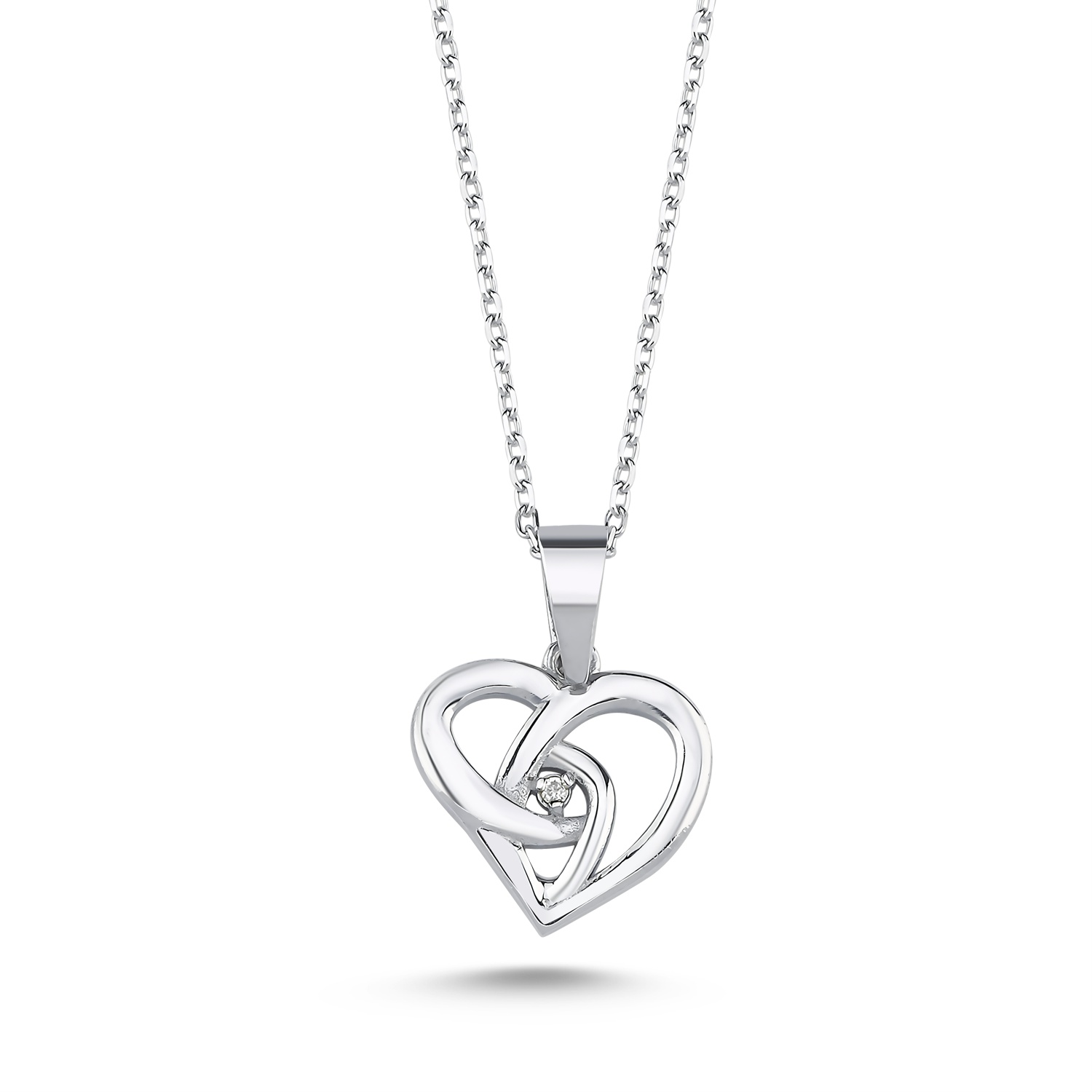 Jenny Silver Necklace with Diamond