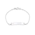 Lumi Children's Silver Bracelet with Plate and Diamond, Christening Gift