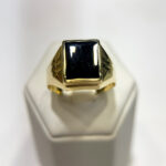 Gold Signet Ring with Black Onyx Germany 14k Gold