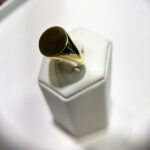 Glatter ovaler goldener Siegelring Denmark 14k Gold