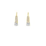 Gold Dangle Earrings with Zircons Paris 14k