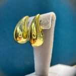 Lux Ohrringe aus Silber, massive glatte Tropfen, 14k vergoldet.