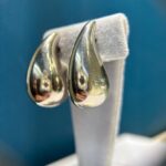 Silberohrringe Lux White massiv glatte Tropfen Hochglanz Silber 925
